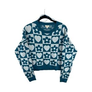 Debut Blue Heart/Flower Sweater